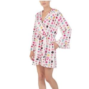 Betsey Johnson Icons and Love Ruffle Robe Ivory